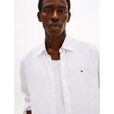 Tommy Hilfiger Regular Fit Pure Linen Shirt In Optic White