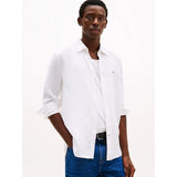 Tommy Hilfiger Regular Fit Pure Linen Shirt In Optic White
