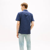 Tommy Hilfiger Regular Fit Seersucker Short Sleeve Shirt in Desert Sky