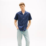 Tommy Hilfiger Regular Fit Seersucker Short Sleeve Shirt in Desert Sky