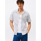 Tommy Hilfiger Regular Fit Stripe Short Sleeve Shirt In Blue