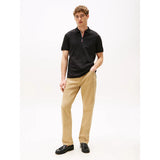 Tommy Hilfiger Regular Signature Zip Placket Polo Shirt In Black