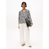 Tommy Hilfiger Relaxed Fit Jacquard Blouse In Tropical Floral/Black