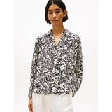 Tommy Hilfiger Relaxed Fit Jacquard Blouse In Tropical Floral/Black