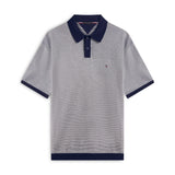 Tommy Hilfiger Relaxed Fit Knit Polo Shirt In Desert Sky/Ivory Petal