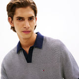Tommy Hilfiger Relaxed Fit Knit Polo Shirt In Desert Sky/Ivory Petal
