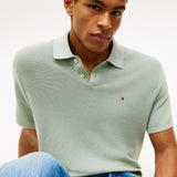 Tommy Hilfiger Relaxed Fit Knit Polo Shirt In Minty Grey