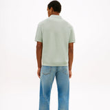 Tommy Hilfiger Relaxed Fit Knit Polo Shirt In Minty Grey