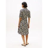 Tommy Hilfiger Relaxed Midi Linen Blend Shirt Dress In Tropical Floral/Black