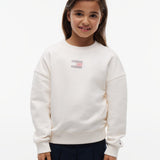 Tommy Hilfiger Rhinestone Crew Neck In Ancient White