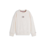 Tommy Hilfiger Rhinestone Crew Neck In Ancient White