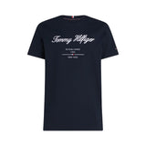 Tommy Hilfiger Script Logo Tee In Desert Sky