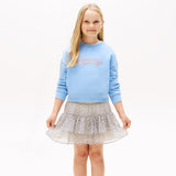 Tommy Hilfiger Script Sequin Sweatshirt In Cloudy Blue