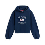 Tommy Hilfiger Sequin Flag Hoodie Dark Night Navy