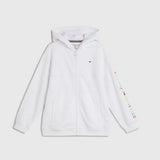Tommy Hilfiger Sleeve Logo Zip Thru Hoody White