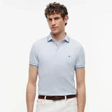 Tommy Hilfiger Slim Fit Tipped Pique Polo Shirt In Sky Blue