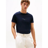 Tommy Hilfiger Slim Jersey Tipped T-Shirt In Navy Blue