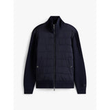 Tommy Hilfiger Smart Casual Mixed Texture Zip-Thru Jacket In Navy Blue