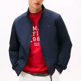 Tommy Hilfiger Stand-Up Collar Relaxed Harrington Jacket in Navy Blue
