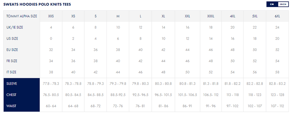 Polo Shirt Tommy Hilfiger Uk Size Guide Tommy Hilfiger Stripe