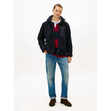 Tommy Hilfiger Teddy Fleece Zip-Thru Jacket In Navy Blue