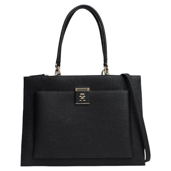Tommy Hilfiger TH Monogram Pebble Grain Satchel