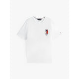 Tommy Hilfiger Tropical Logo Crew Neck T-Shirt In White
