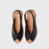 Toni Pons Laila Leather Espadrille Wedge Black