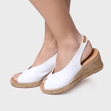 Toni Pons LAILA-P Wedge Espadrilles Peep Toe Style In White