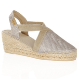 Toni Pons Sparkle Wedges In Platinum