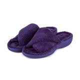 Totes Popcorn Turnover Open Toe Slippers Navy
