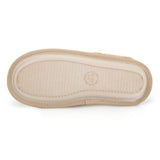 Isotoner®Suede Mule Slipper With Fur Cuff In Sand
