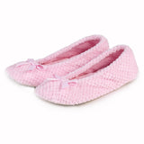 Totes Isotoner Ladies Popcorn Ballet Slippers Pale Pink