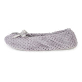 Totes Isotoner Ladies Popcorn Ballet Slippers Pale Grey