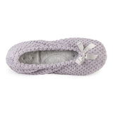 Totes Isotoner Ladies Popcorn Ballet Slippers Pale Grey