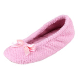 Totes Isotoner Ladies Popcorn Ballet Slippers Pale Pink