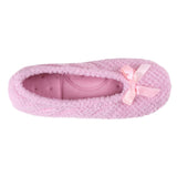Totes Isotoner Ladies Popcorn Ballet Slippers Pale Pink