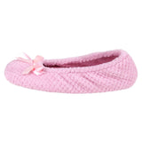 Totes Isotoner Ladies Popcorn Ballet Slippers Pale Pink
