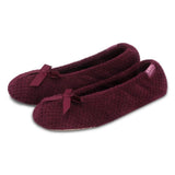 Totes Isotoner® Ladies Popcorn Terry Ballet Slipper In Burgundy
