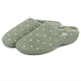 Totes Isotoner® Ladies Popcorn Terry Mule Slippers In Sage Green Spot