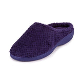 Totes Isotoner Ladies Popcorn Terry Mule Slippers Navy