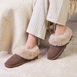 Totes Isotoner® Ladies Suede Bootie With Fur Cuff In Brown