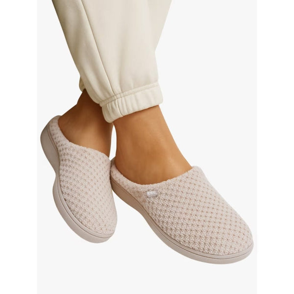 Totes Popcorn Terry Mule Slippers In Oat