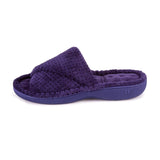 Totes Popcorn Turnover Open Toe Slippers Navy