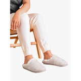 Totes Sparkle Knit Swept Back Mule Slippers In Light Grey