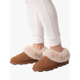 Totes Suede Bootie With Fur Cuff & Lining In Tan