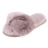 Totes Super Luxury Faux Fur Twist Sliders Purple