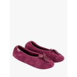 Totes Terry Ballerina Slippers In Burgundy