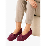 Totes Terry Ballerina Slippers In Burgundy
