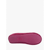 Totes Terry Ballerina Slippers In Burgundy
